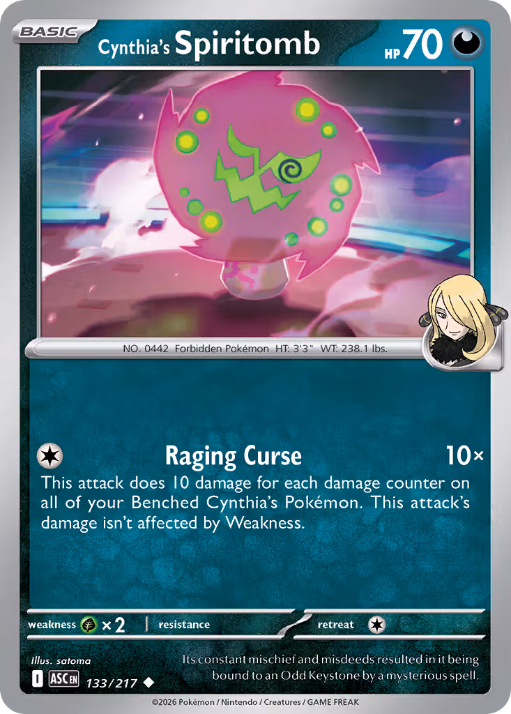Cynthia's Spiritomb 133/217 Pokemon card