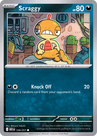 Scraggy 134/217 Pokemon card