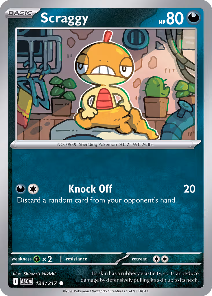 Scraggy 134/217 Pokemon card