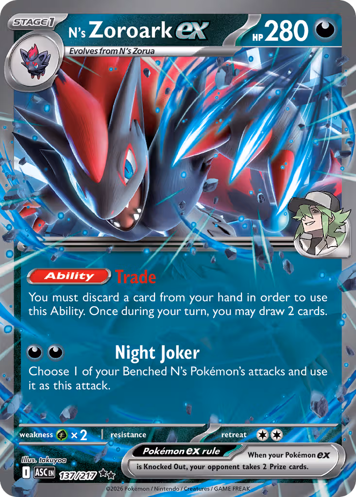 N's Zoroark ex 137/217 Pokemon card