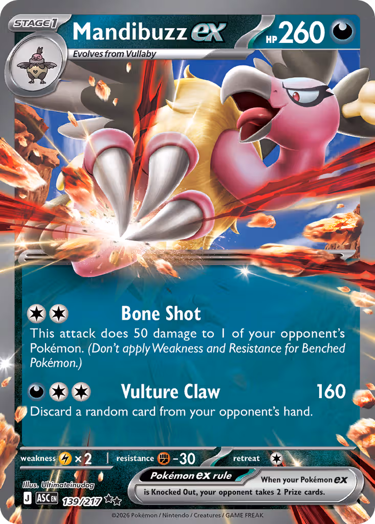 Mandibuzz ex 139/217 Pokemon card