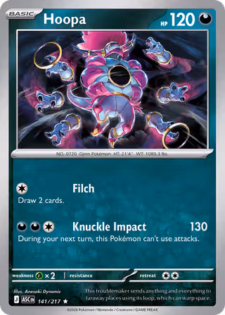 Hoopa 141/217 Pokemon card