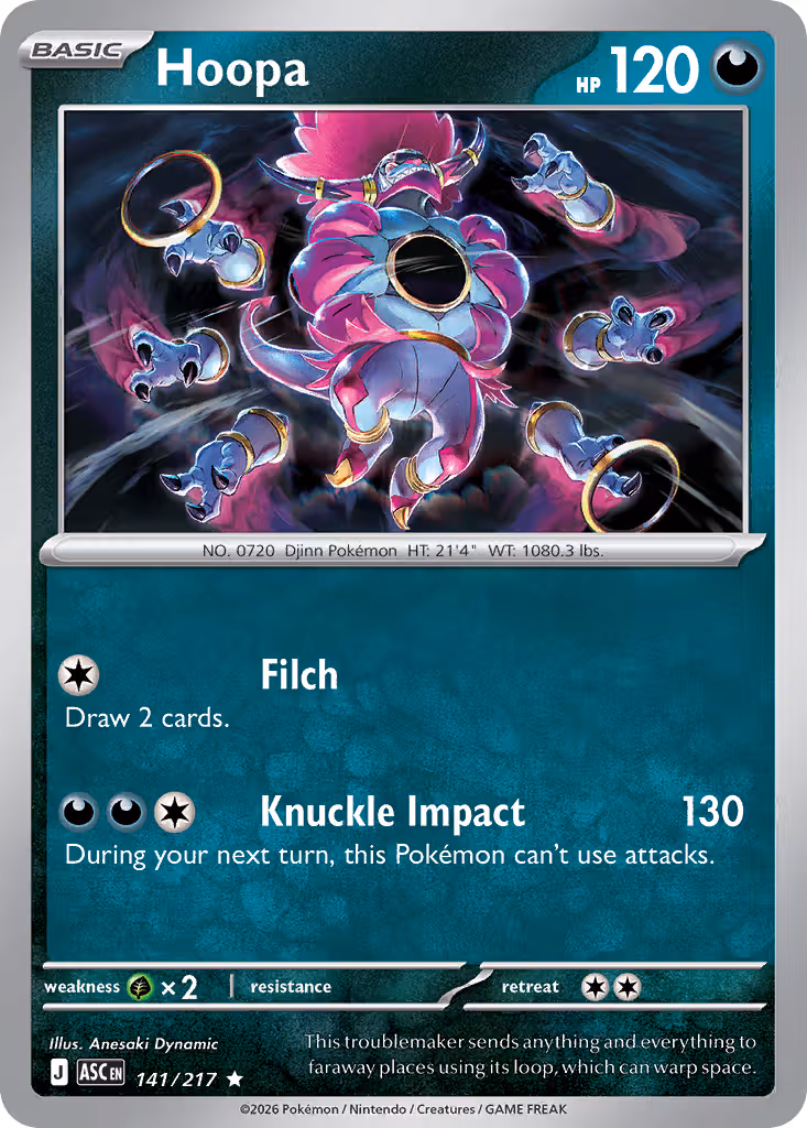 Hoopa 141/217 Pokemon card