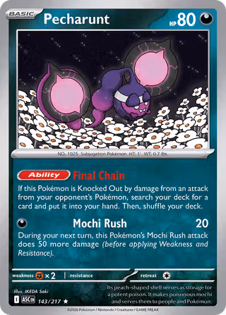 Pecharunt 143/217 Pokemon card