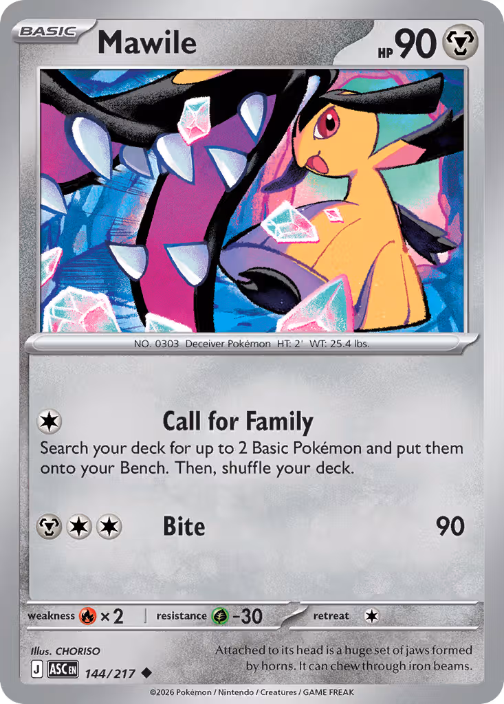 Mawile 144/217 Pokemon card