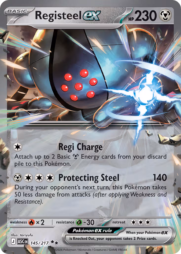 Registeel ex 145/217 Pokemon card