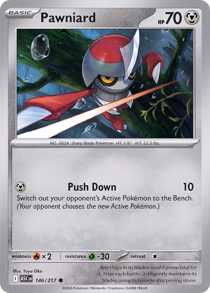 Pawniard 146/217 Pokemon card