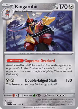 Kingambit 148/217 Pokemon card