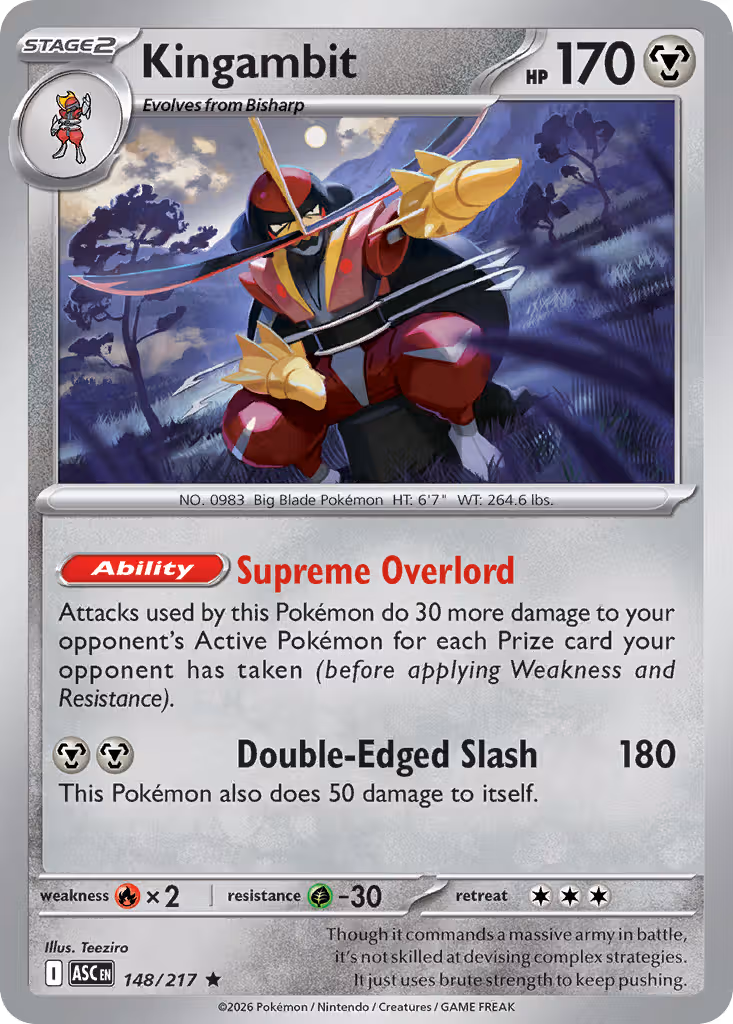 Kingambit 148/217 Pokemon card
