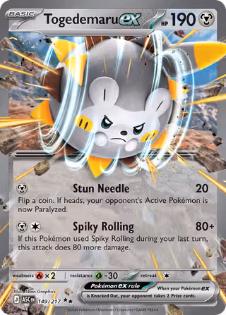 Togedemaru ex 149/217 Pokemon card