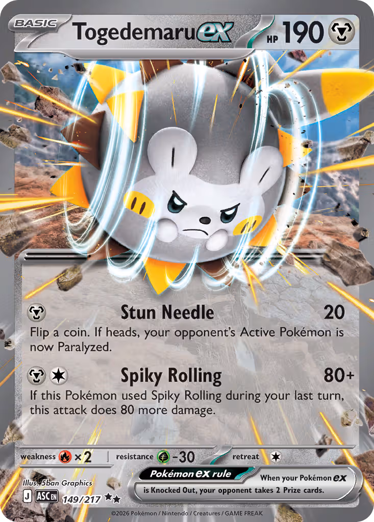 Togedemaru ex 149/217 Pokemon card