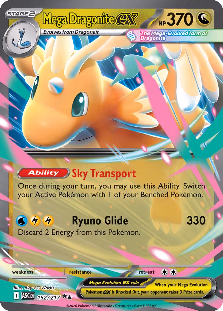 Mega Dragonite ex 152/217 Pokemon card