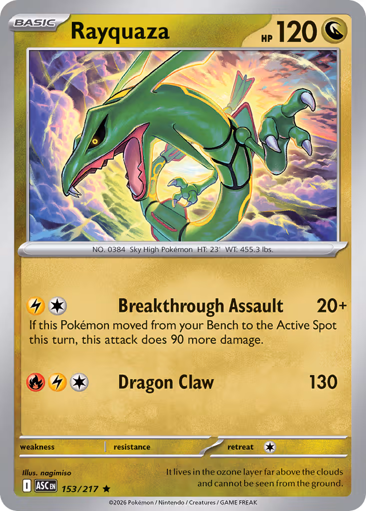 Rayquaza 153/217 Pokemon card