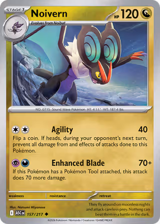 Noivern 157/217 Pokemon card