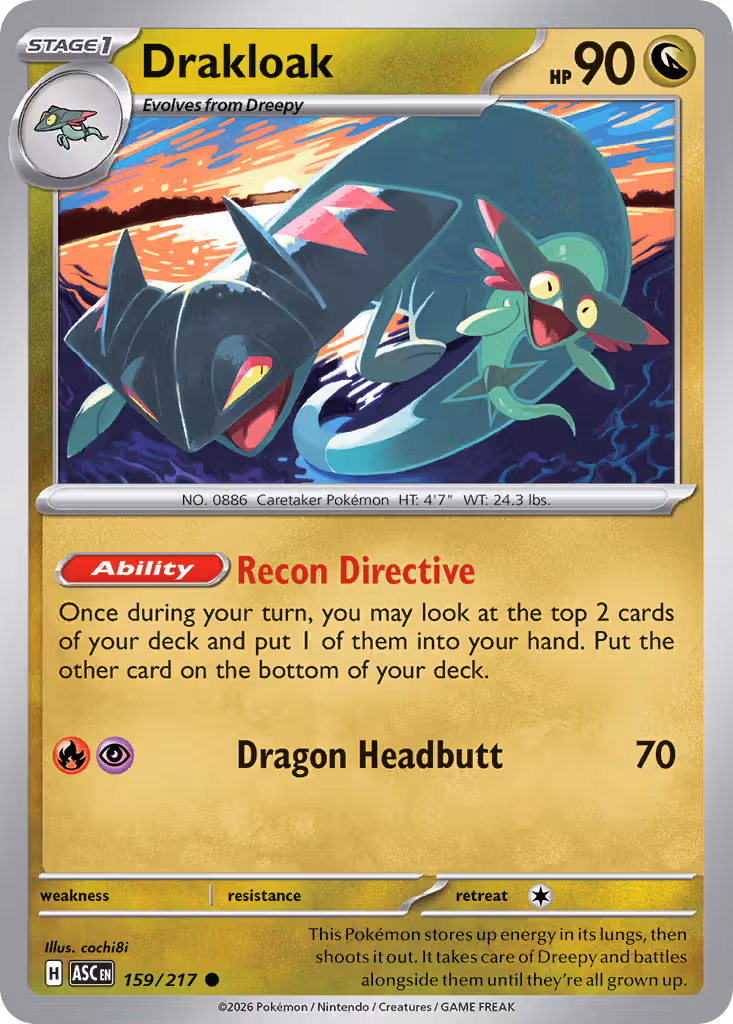 Drakloak 159/217 Pokemon card