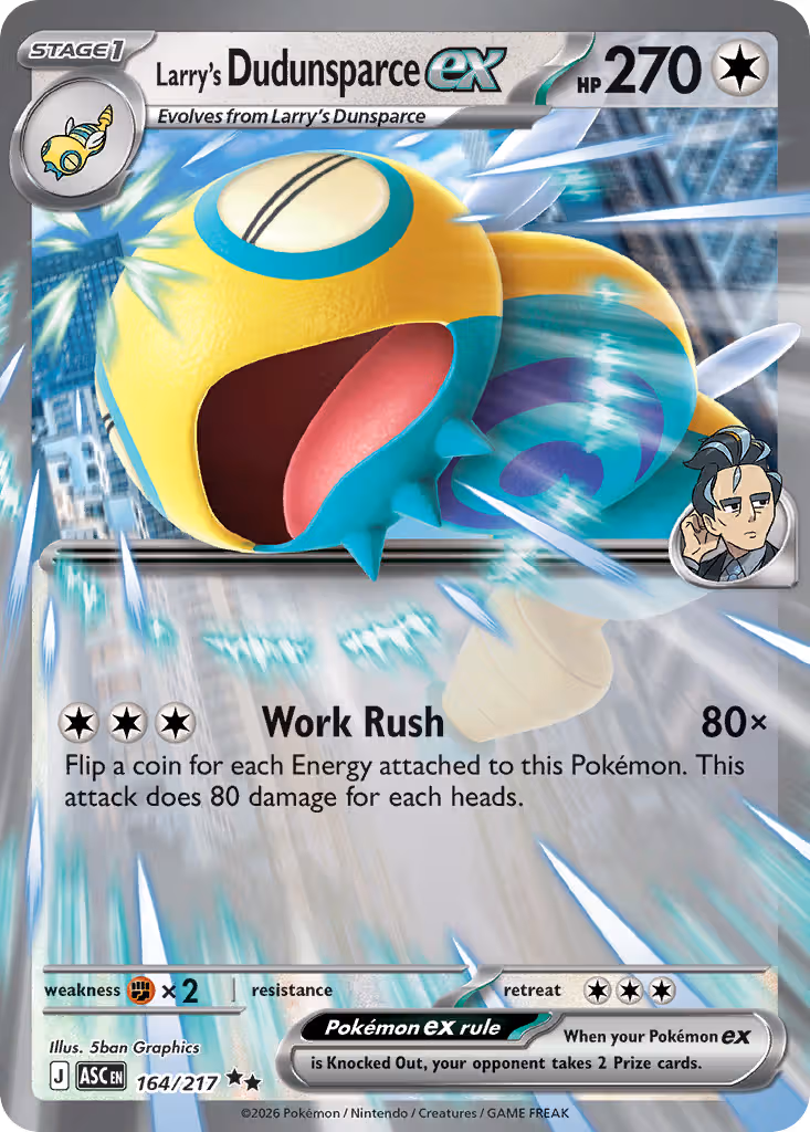 Larry's Dudunsparce ex 164/217 Pokemon card