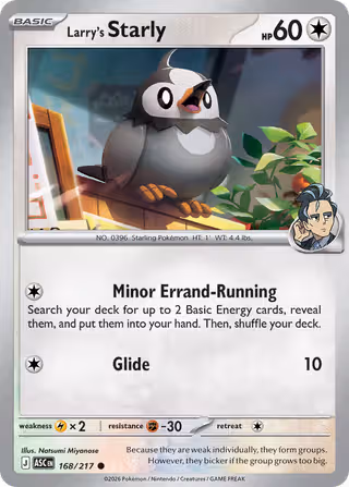Larry's Starly 168/217 Pokemon card