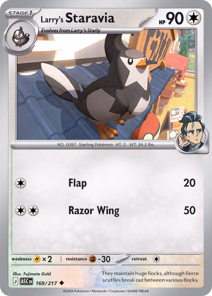 Larry's Staravia 169/217 Pokemon card