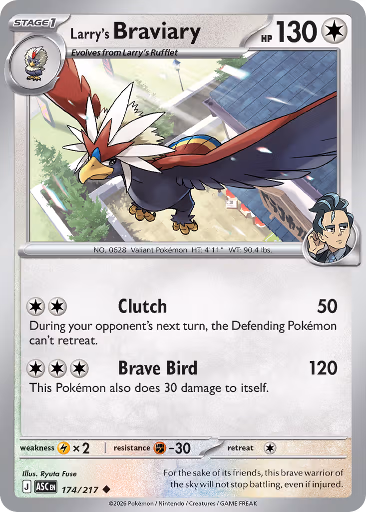 Larry's Braviary 174/217 Pokemon card