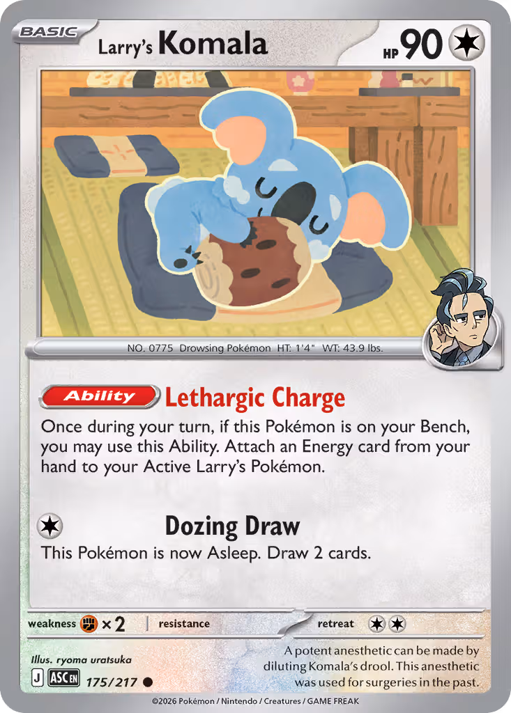 Larry's Komala 175/217 Pokemon card