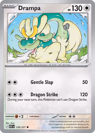 Drampa 176/217 Pokemon card