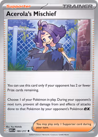 Acerola's Mischief 180/217 Pokemon card