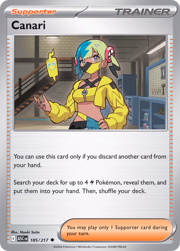 Canari 185/217 Pokemon card