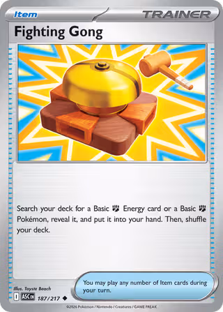 Fighting Gong 187/217 Pokemon card