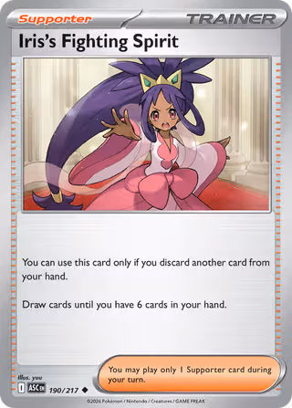 Iris's Fighting Spirit 190/217 Pokemon card