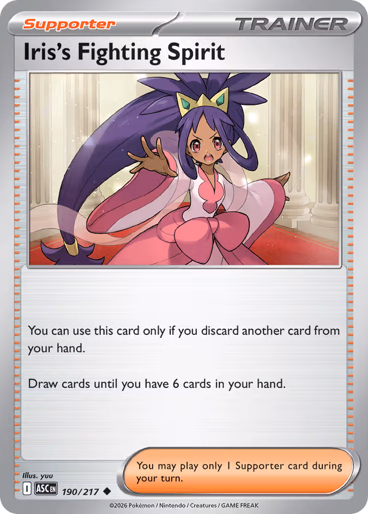Iris's Fighting Spirit 190/217 Pokemon card