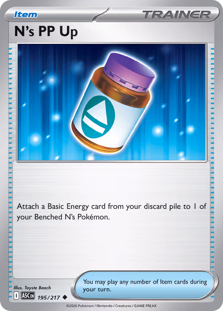 N's PP Up 195/217 Pokemon card
