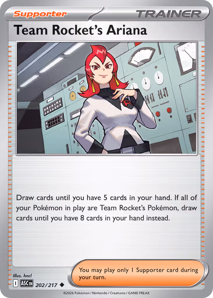 Team Rocket's Ariana 202/217 Pokemon card