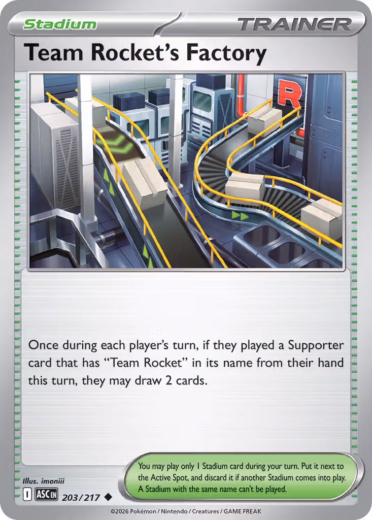 Team Rocket's Factory 203/217 Pokemon card