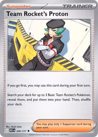 Team Rocket's Proton 208/217 Pokemon card