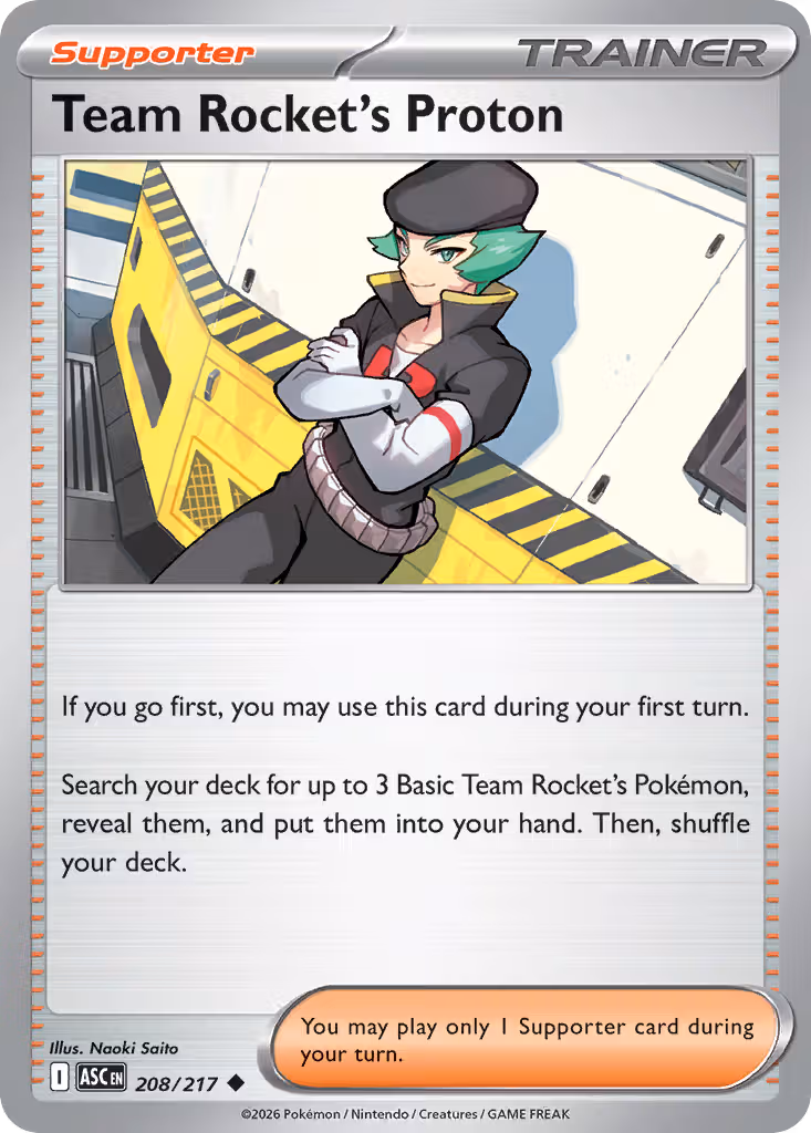 Team Rocket's Proton 208/217 Pokemon card