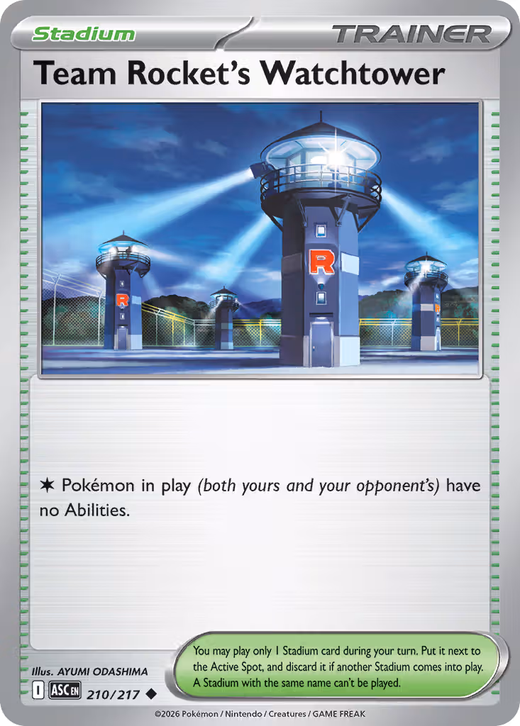 Team Rocket's Watchtower 210/217 Pokemon card