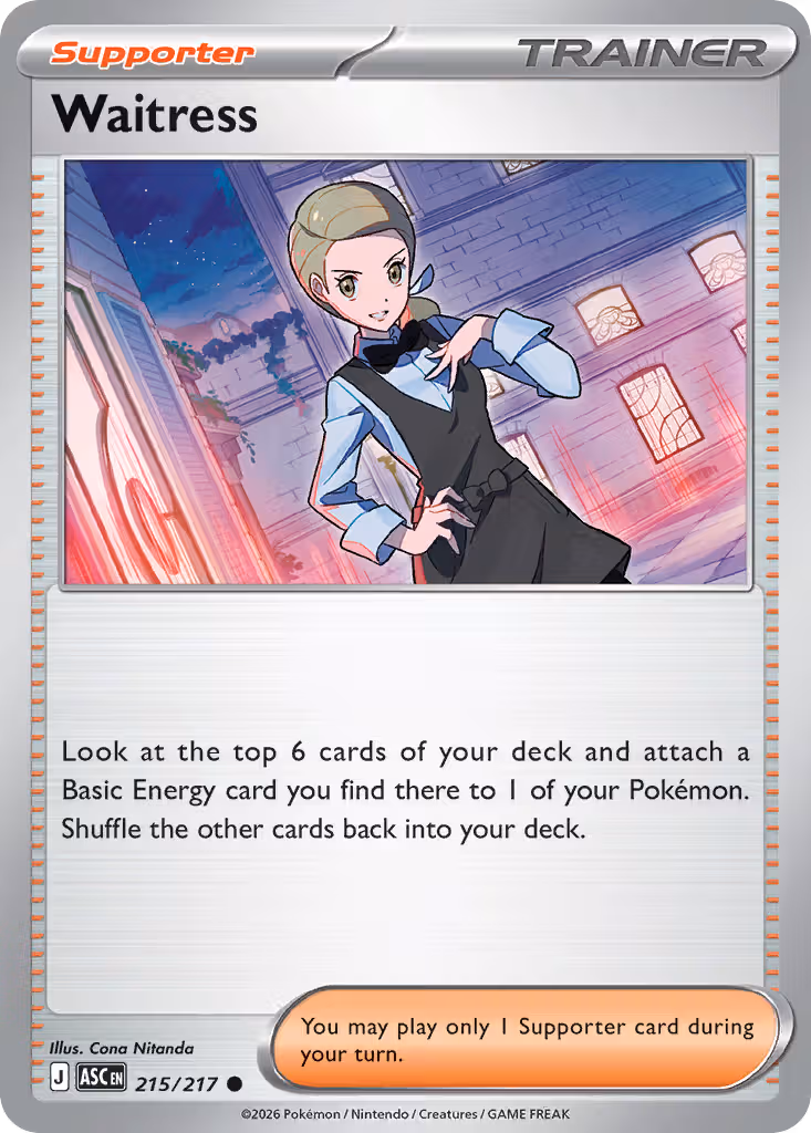 Waitress 215/217 Pokemon card