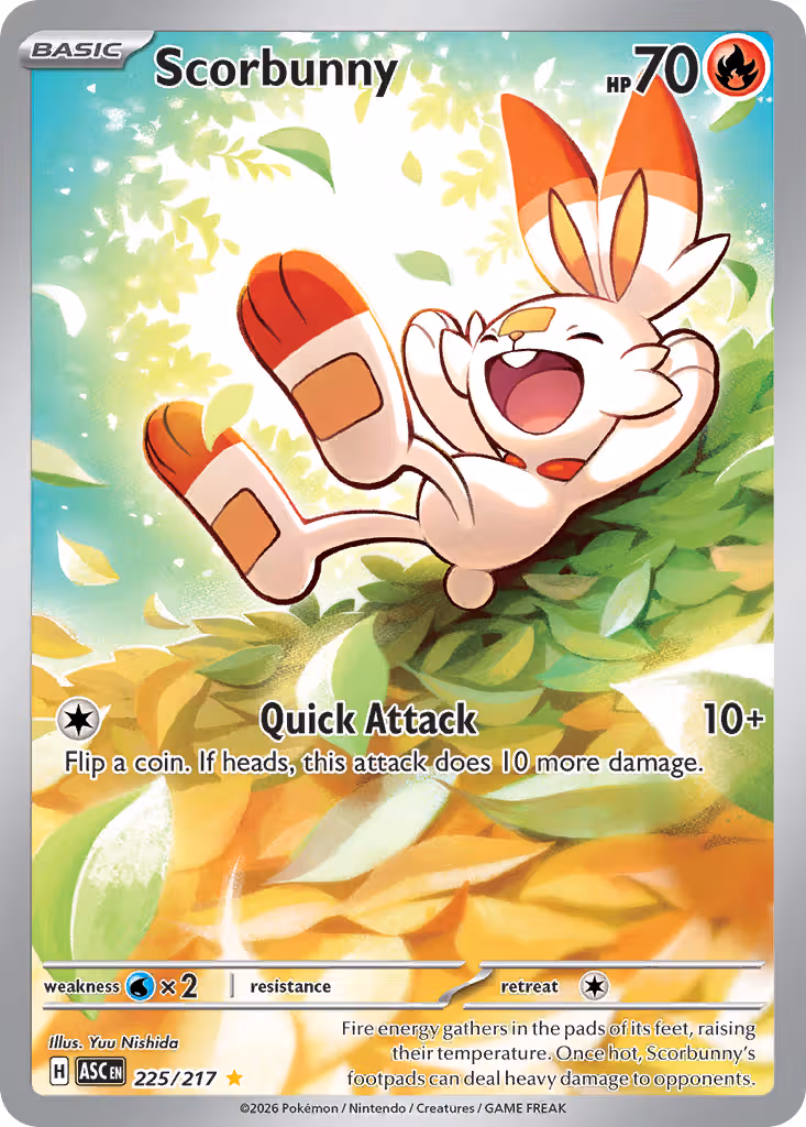 Scorbunny 225/217 Pokemon card