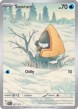 Snorunt 227/217 Pokemon card