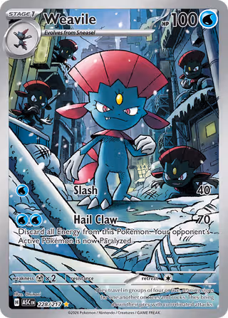 Weavile 228/217 Pokemon card