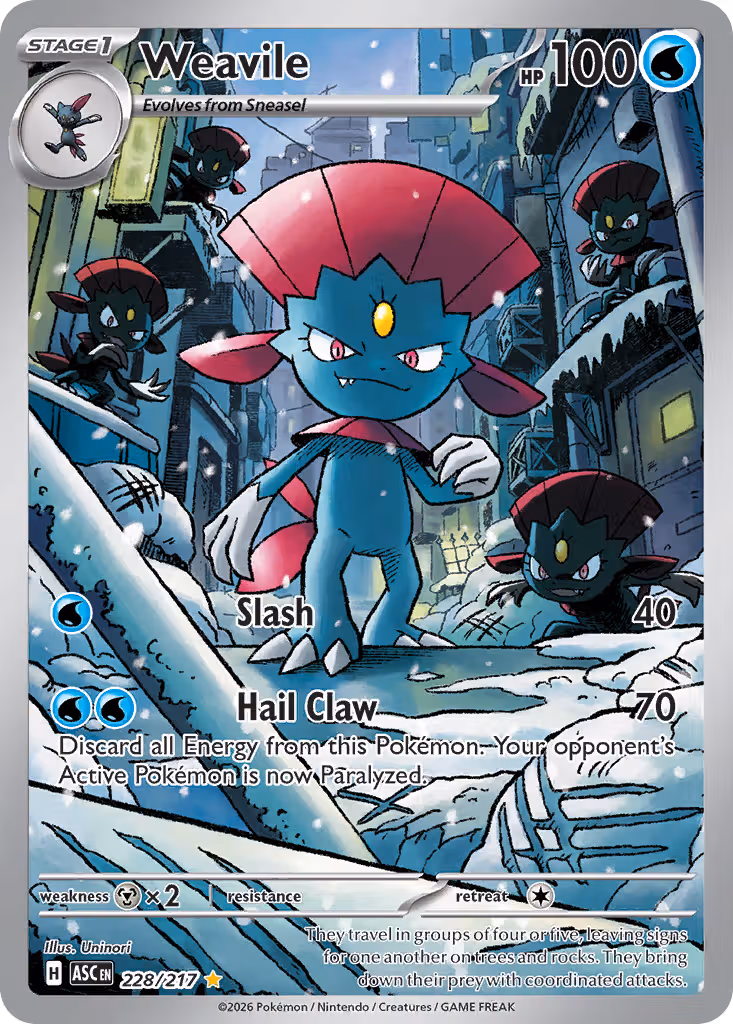 Weavile 228/217 Pokemon card