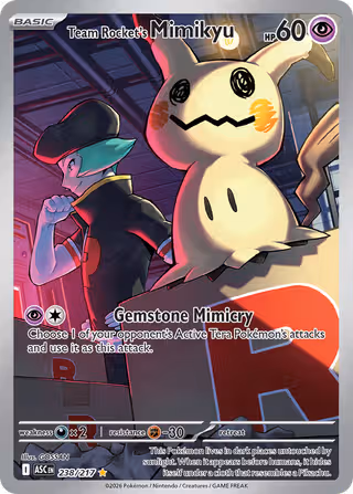 Team Rocket's Mimikyu 238/217 Pokemon card