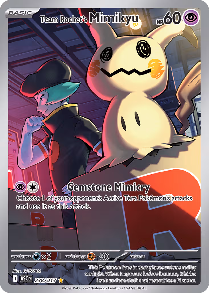 Team Rocket's Mimikyu 238/217 Pokemon card