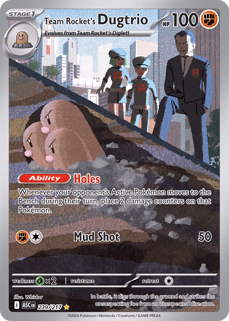 Team Rocket's Dugtrio 239/217 Pokemon card