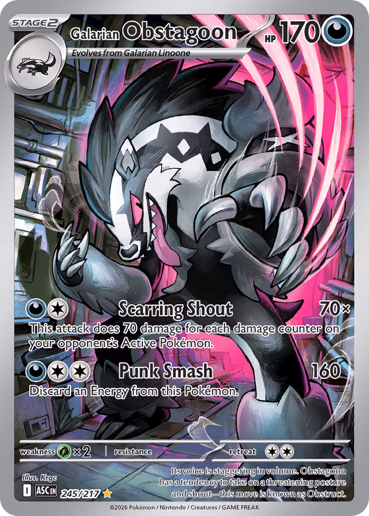 Galarian Obstagoon 245/217 Pokemon card