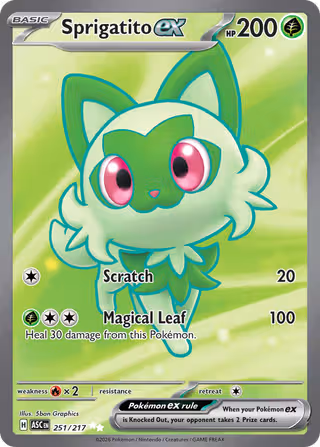Sprigatito ex 251/217 Pokemon card