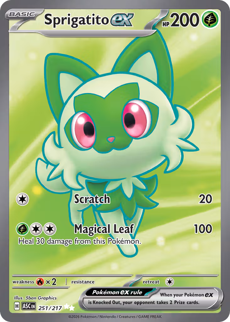 Sprigatito ex 251/217 Pokemon card