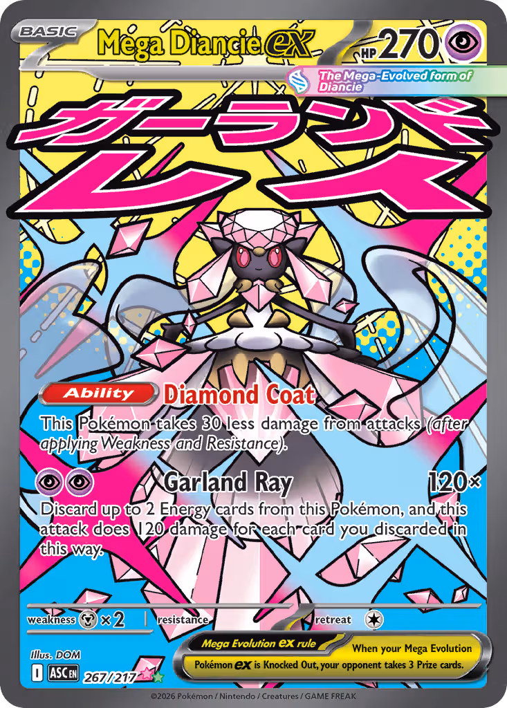 Mega Diancie ex 267/217 Pokemon card