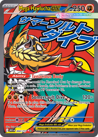 Mega Hawlucha ex 268/217 Pokemon card