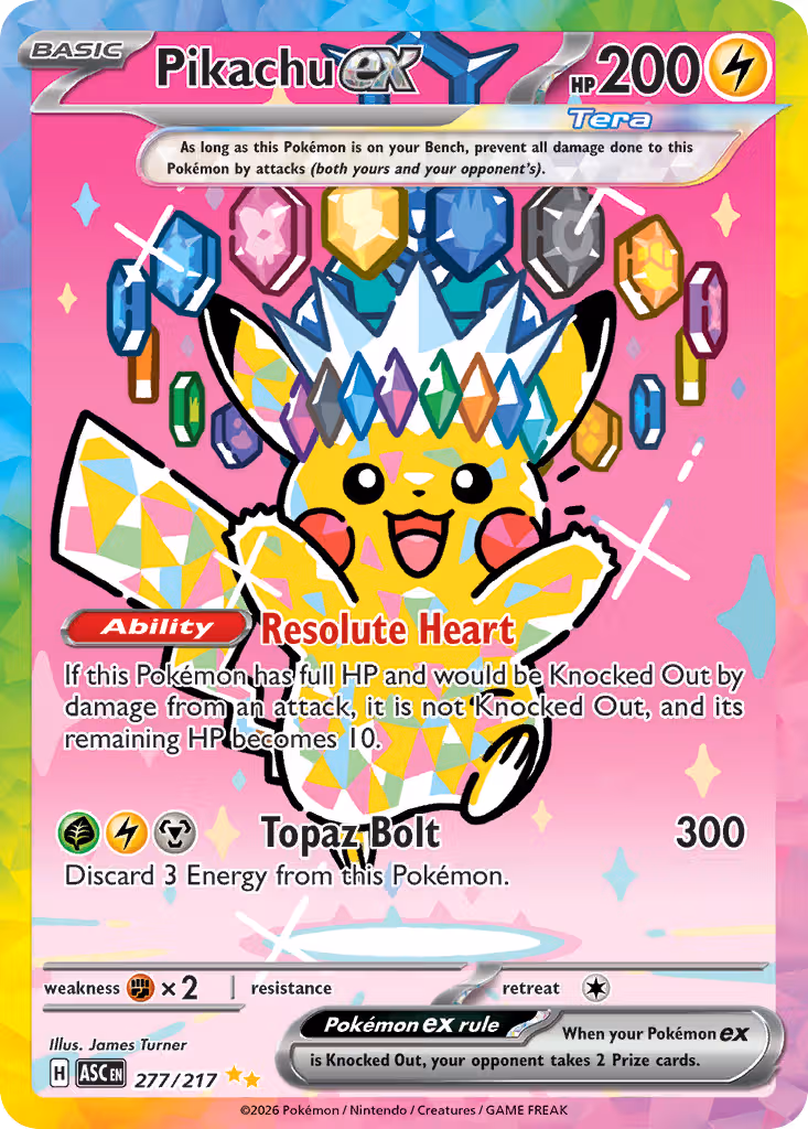 Pikachu ex 277/217 Pokemon card